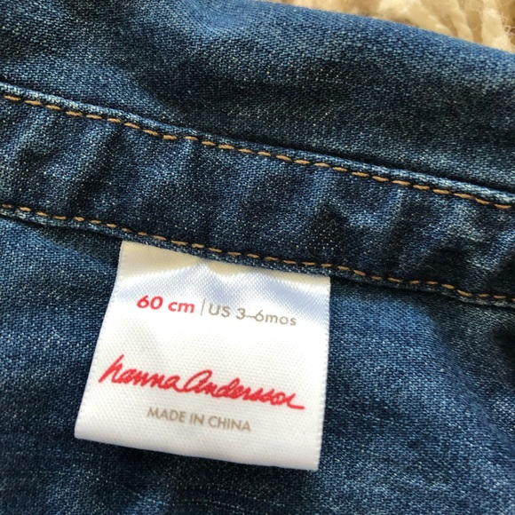 Hanna Andersson denim button down, 3-6 mo - Picture 2 of 2